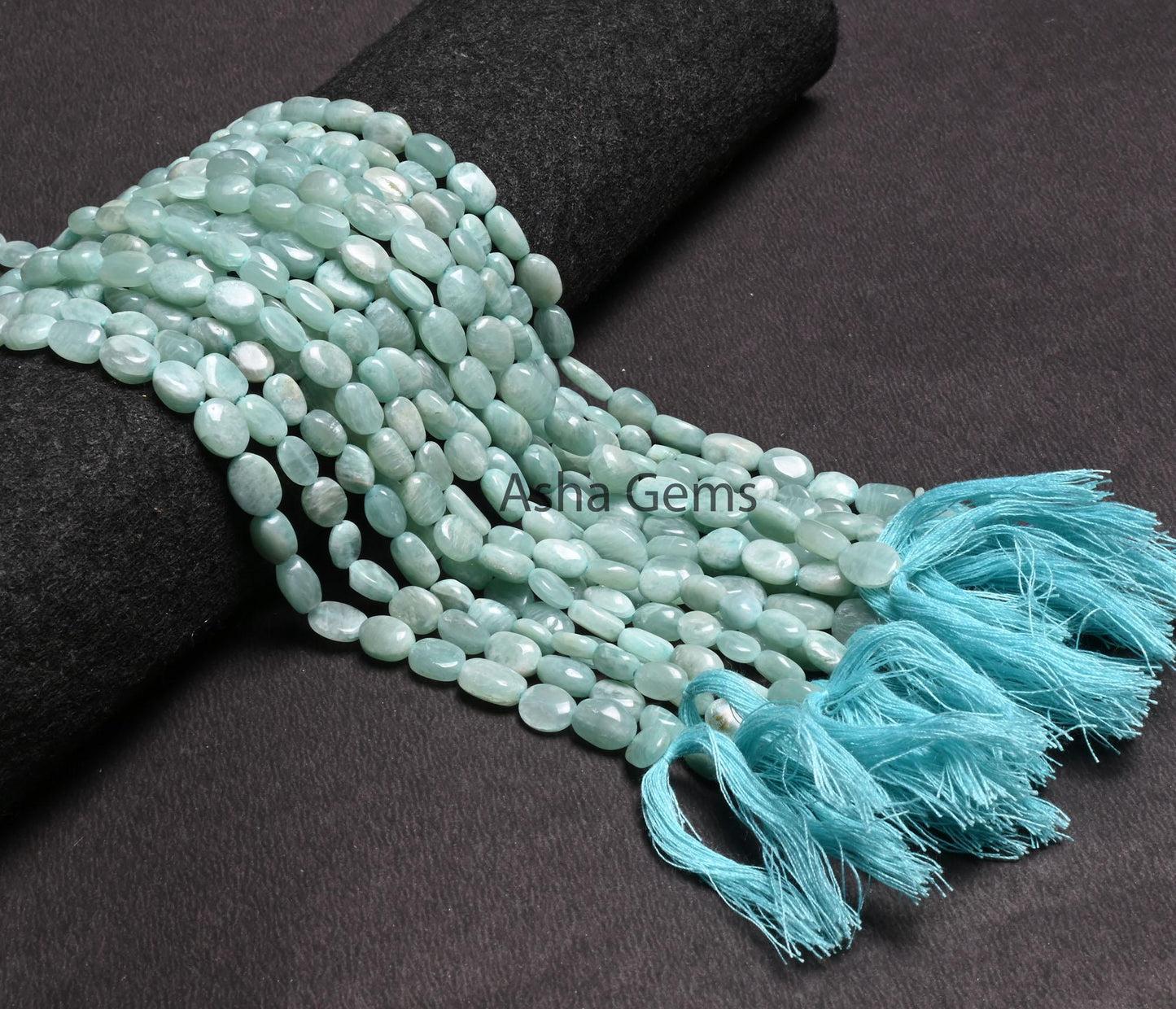 13" Strand Beautiful Amazonite Smooth Oval Handmade Beads, Fine Blue Amazonite Plain Uneven Oval Straight Drill Amazonite Bead Jewelry Craft