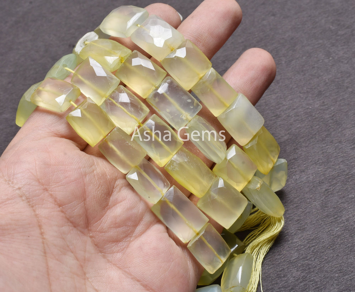 Beautiful Chalcedony Faceted Rectangle Gemstone Beads,11-16 mm Shaded Yellow Chalcedony Fancy Chiclet Straight Drill Handmade Beads Jewelry