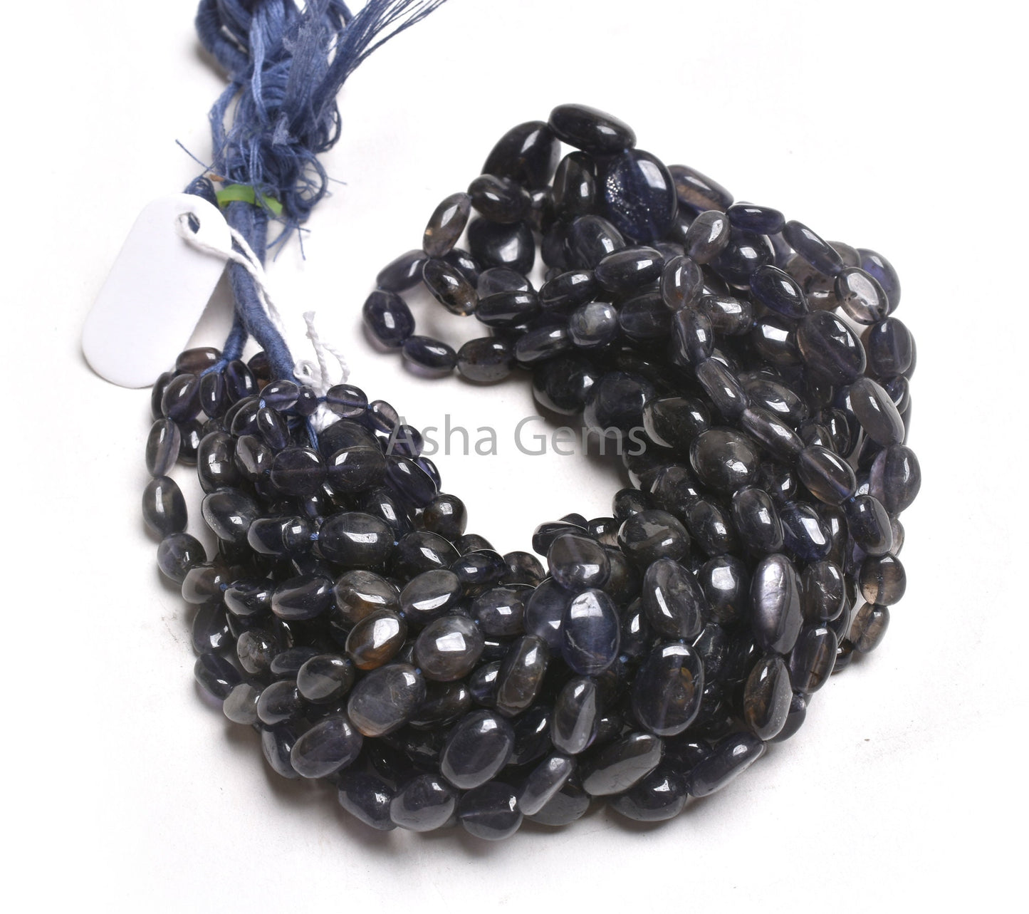Natural Blue Iolite Smooth Oval Shape Beads,16" Strand Iolite Plain Handmade Oval Straight Drill Gemstone Iolite Beads Jewelry Crafts SALE