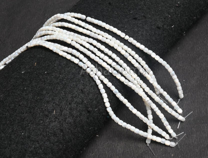 AAA Mother Of Pearl Fancy Barrel Shape Beads,3.5 mm Natural Iridescent White MOP Shell Drum Smooth Gemstone Loose MOP Spacer Beads Jewelry