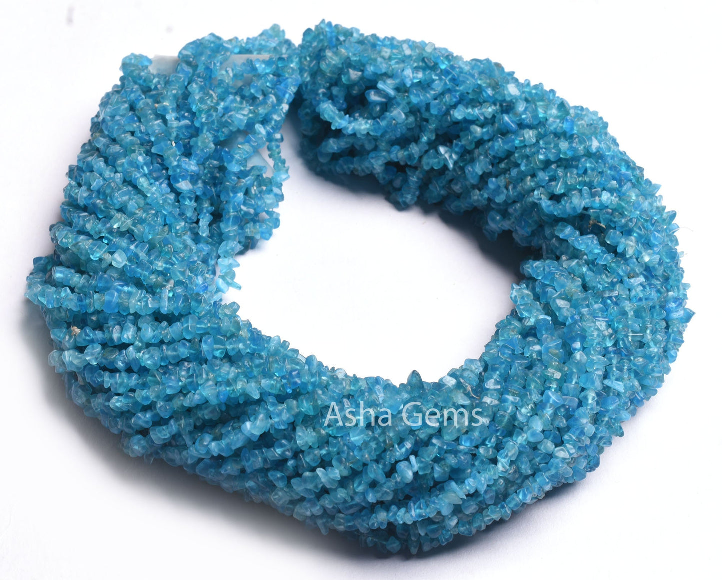 34"Strand Natural Neon Apatite Gemstone Uncut Chips Raw Beads, Blue Neon Apatite Rough Smooth Nugget Beads, Fine Quality Apatite Chips SALE