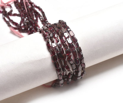 Natural Garnet Handmade Uneven Rectangle Shape Gemstone Beads,13"Red Garnet Smooth Straight Drill Beads, Garnet Bead Jewelry Handicraft SALE