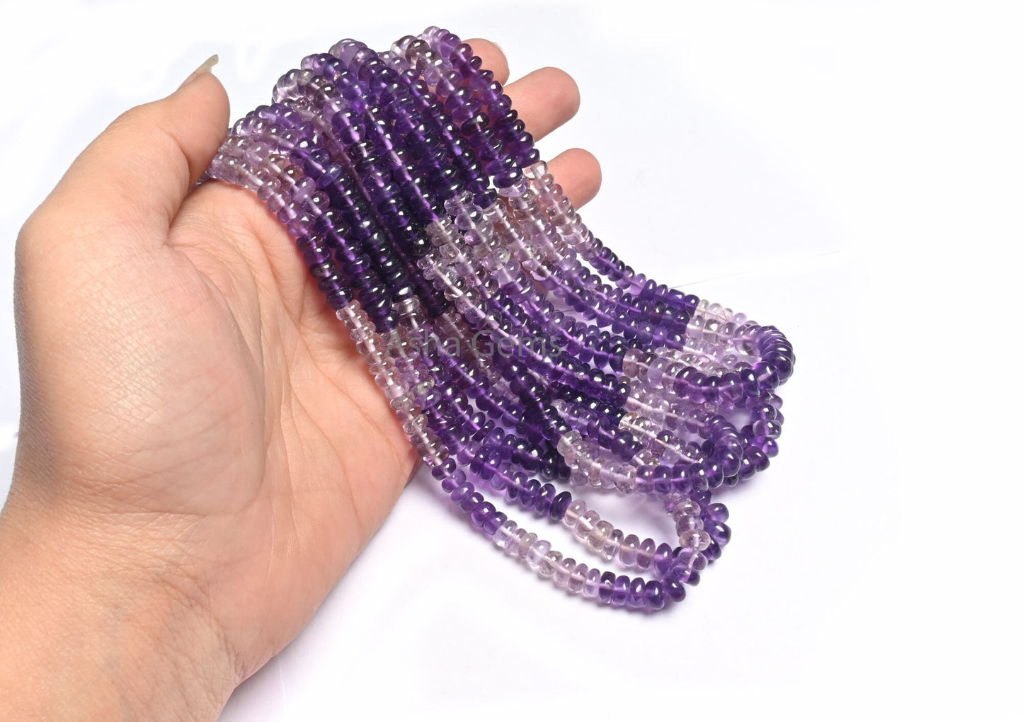 17" Strand Beautiful Amethyst Smooth Rondelle Gemstone Beads, Natural Amethyst Beads Shaded Purple Amethyst handmade Bead Jewelry Craft SALE