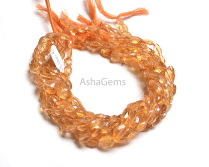 Beautiful Yellow Citrine Faceted Nugget Gemstone Beads, Fine Quality Natural Citrine Quartz Indian Hand Cut Tumble Beads Jewelry Crafts SALE