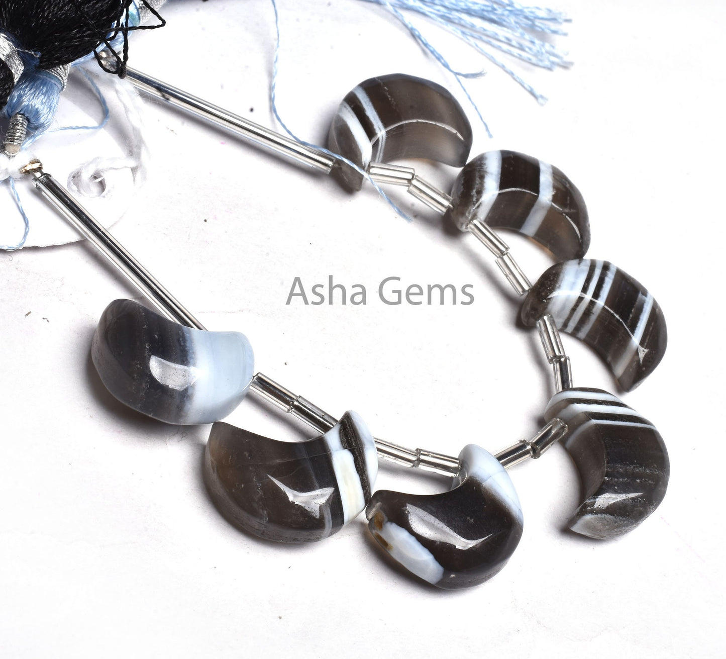 Beautiful Boulder Opal Smooth Half Moon Carved Gemstone Handmade Beads, Blue Boulder Opal Fancy Carving Briolette Bead Jewelry Making Crafts