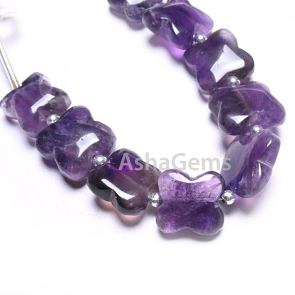 Purple Amethyst Fancy Carved Flower Shape Gemstone Beads,12-15mm Natural Amethyst Carve Square Smooth Straight Drill Bead Jewelry Craft SALE