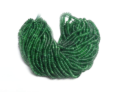 Beautiful Chrome Green Color Jade Quartz Smooth Rondelle Beads,4.5x2.25 mm Green  Jade Plain Handmade Gemstone Quartz Beads Jewelry Necklace