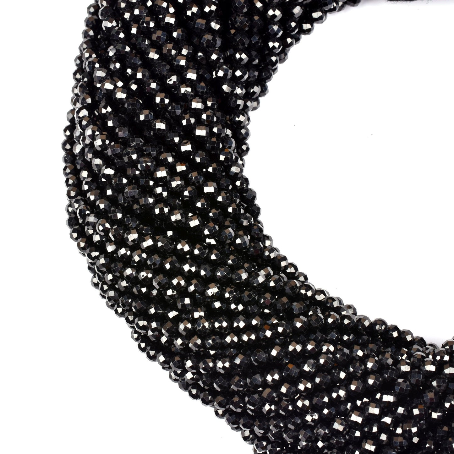 Beautiful Natural Black Spinel Rondelle Faceted Micro Cut Gemstone Loose Beads 3 mm AAA Quality Spinel Micro Cut Beads Jewelry Making Crafts