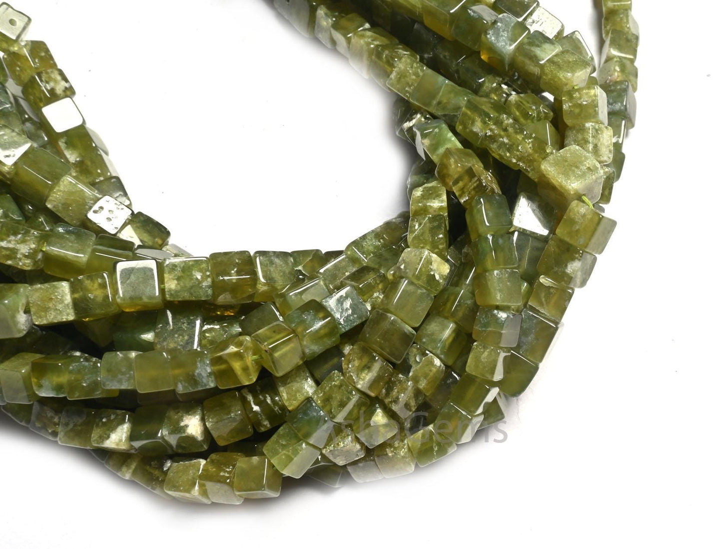 Beautiful Vessonite 3D Cube Box Shape Smooth Gemstone Beads,8/16" Natural Green Vesuvianite Cube Box Plain Handmade Bead Jewelry Making SALE