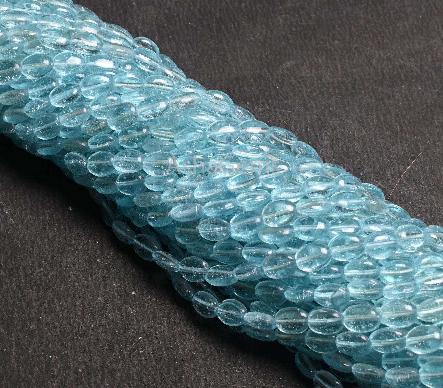 Beautiful Aqua Blue Quartz Hydro Smooth Oval Handmade Beads,5.5-7 mm Light Sky Blue Hydro Plain Handmade Oval Shape Bead Jewelry Crafts SALE