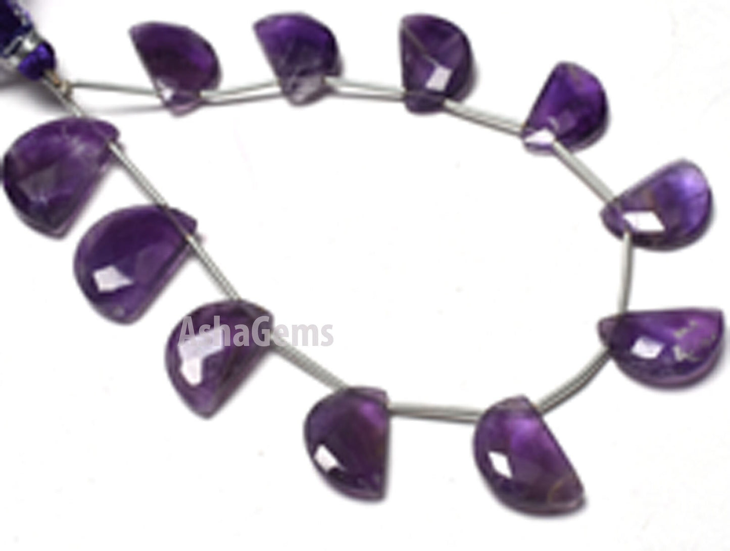 beautiful Purple Amethyst Faceted Fancy Shape Beads,8" Strand African Amethyst Fancy D Shape Bead Gemstone Amethyst Briolette Beads Jewelry