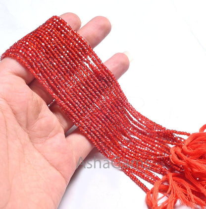 Beautiful Deep Orange Cubic Zircon Micro Cut faceted beads, 2.5 mm Orange Zircon Machine Cut Rondelle Tiny Zircon Beads Jewelry Craft SALE
