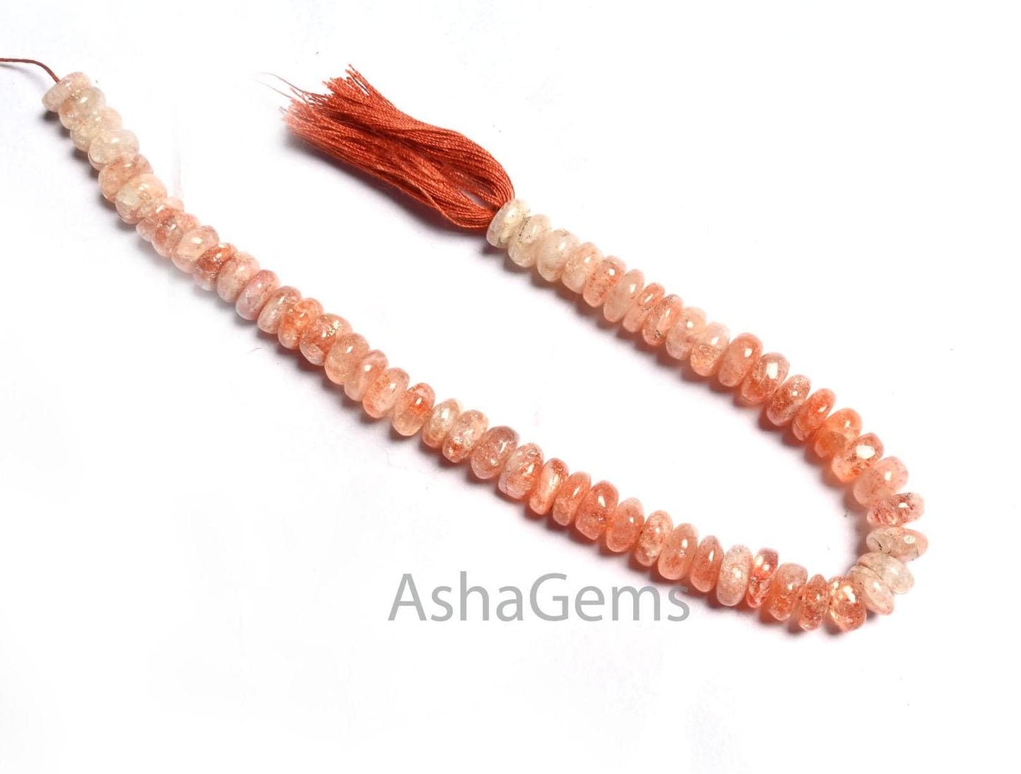 Natural Sunstone Smooth Rondelle shape beads, Shaded Sunstone Plain Handmade Gemstone Loose Beads, Sunstone beads Jewelry making Crafts SALE
