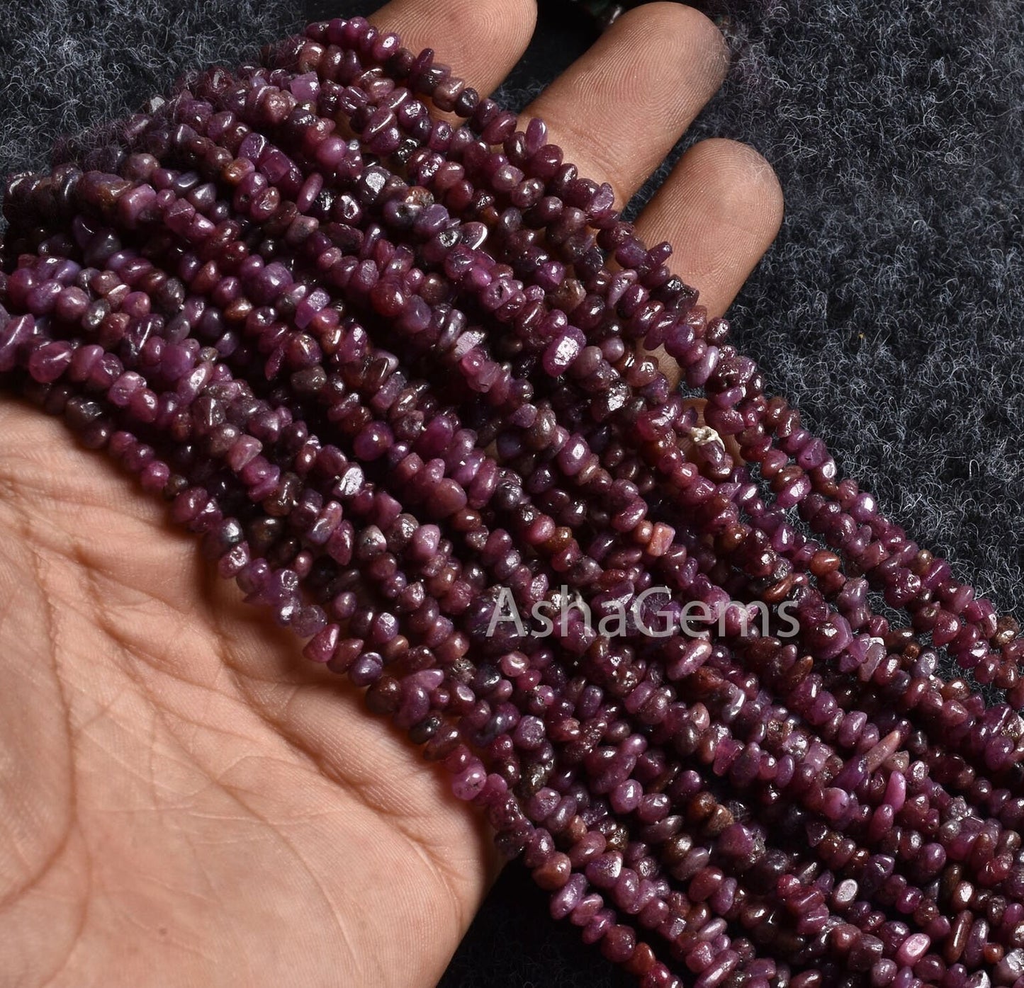 34" Strand Natural Ruby Uncut Chips Smooth Beads Gemstone, Natural Ruby Beads, AAA Quality Red Ruby Chip Tiny Nugget, Genuine Ruby Raw Beads