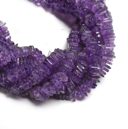 5.5-6mm Amethyst Smooth Heishi Square Shape Beads, Natural Purple Amethyst Flat Square Handmade Gemstone Beads, Amethyst Bead Jewelry Craft