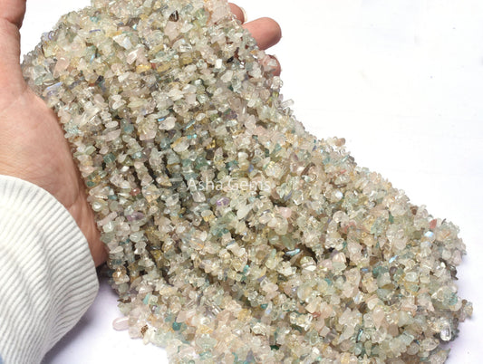 34" Strand Natural Aquamarine Uncut Chips Smooth Beads Gemstone, Beautiful Shaded Aquamarine Chip, Aquamarine Smooth Raw Rough Beads SALE