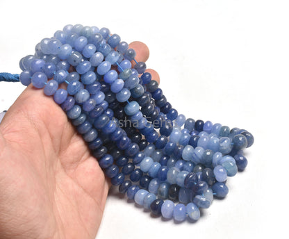 12" Strand Shaded Blue Tanzanite Smooth Rondelle Shape Beads, Tanzanite Plain Handmade Gemstone Beads, Tanzanite Beads TZ Jewelry Craft SALE