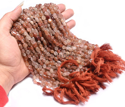 Beautiful Red Quartz Smooth Tiny Nugget Gemstone Loose Beads,12" Shaded Red Quartz Handmade Tumble Uneven Beads, Quartz Beads Jewelry Crafts (AG 22278)