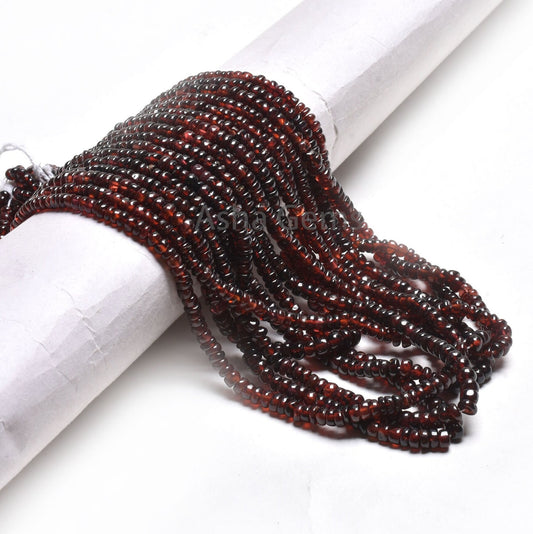 Natural Red Garnet Smooth Rondelle Beads,16 inch Strand Garnet Beads, Garnet Plain handmade Gemstone Beads Jewelry Makings Handicraft SALE