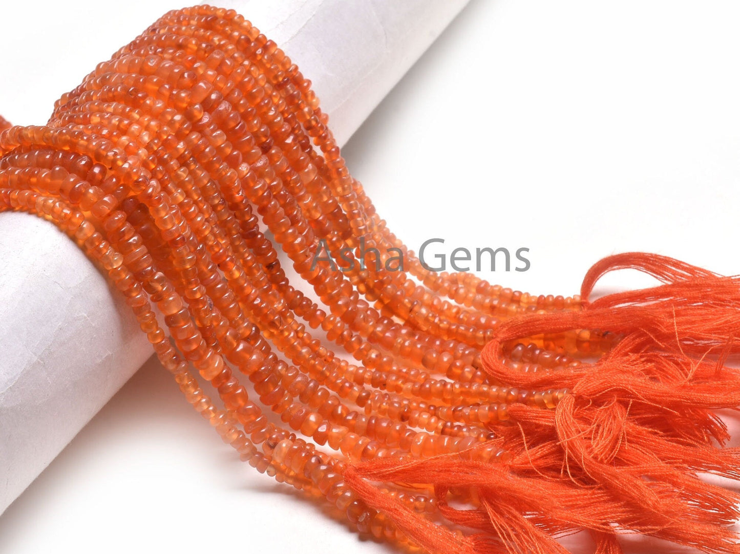 Fine Orange Carnelian Smooth Rondelle Shape Beads, Natural Carnelian Plain Handmade Tiny Gemstone Beads, Carnelian Bead Jewelry Crafts SALE