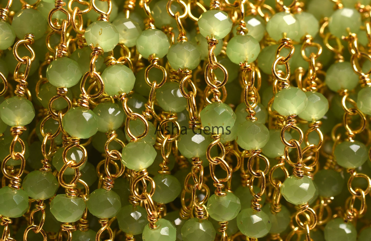 Beautiful Green Quartz Hydro Faceted Rondelle Beads Rosary Chain By Foot,3mm Gold Plated Wire Wrap Jewelry making Handmade Rosary Chain SALE