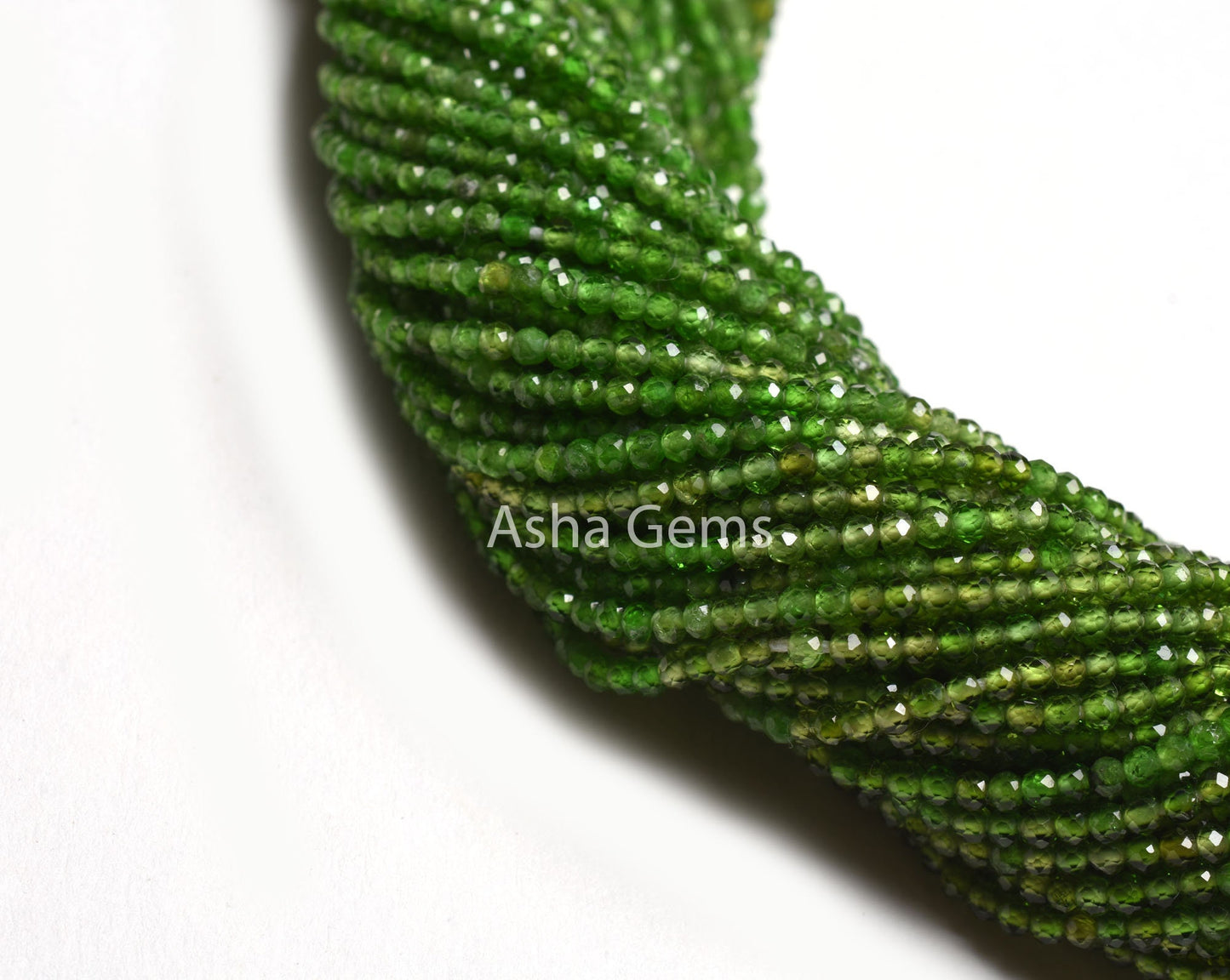 2 mm Natural Chrome Diopside Micro Cut faceted Gemstone Beads,13" Strand Shaded Green Chrome Diopside Machine Cut Tiny Rondelle Chrome Beads