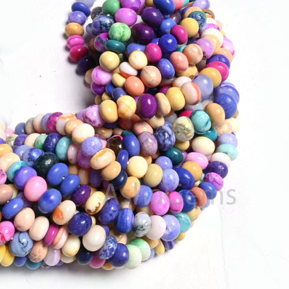 Amazing Multi Color Opal Smooth Rondelle Shape Beads, Fine Disco Opal Plain Handmade Gemstone Opal Beads Jewelry Making Necklace Crafts SALE  ( AG 12353)