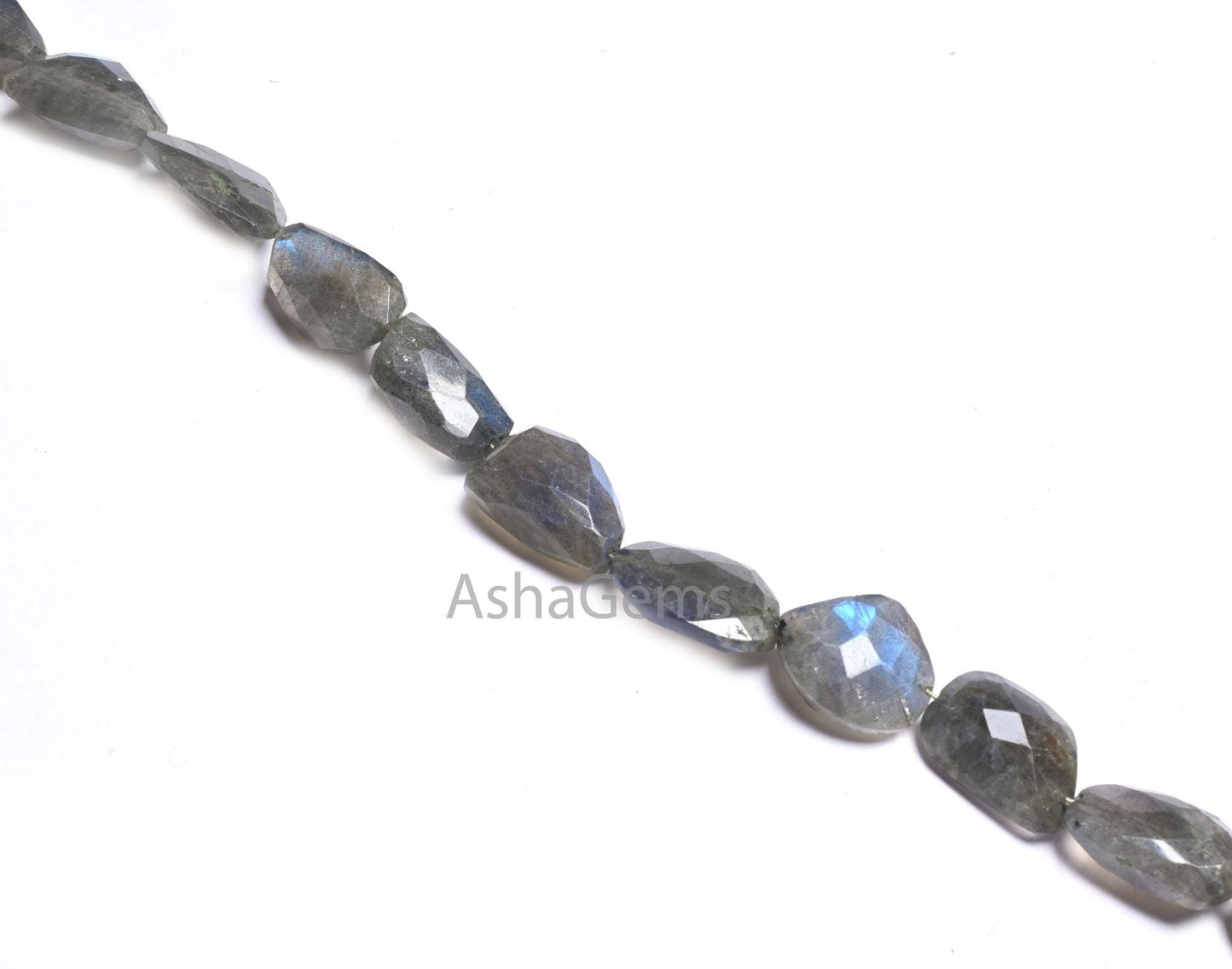 Beautiful Labradorite Nugget Shape Faceted Gemstone Beads,10" Natural Blue Fire Black Rainbow Uneven Tumble Handmade Bead Jewelry Craft SALE