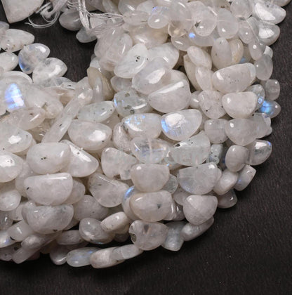 Natural Blue Fire Rainbow Moonstone fancy D Shape beads, Flashy White rainbow moonstone Half moon Smooth handmade Gemstone Bead Jewelry SALE