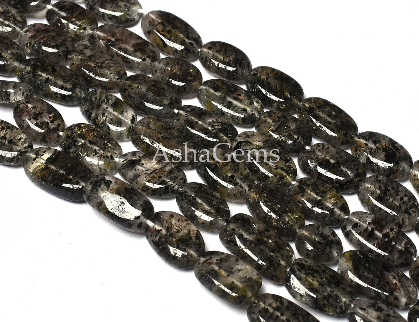 Amazing Black Dot Quartz Smooth Uneven Oval Shape Gemstone Beads, Black Dot Quartz Plain Oval Beads, Quartz Handmade Loose Beads For Jewelry