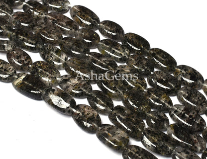 Amazing Black Dot Quartz Smooth Uneven Oval Shape Gemstone Beads, Black Dot Quartz Plain Oval Beads, Quartz Handmade Loose Beads For Jewelry