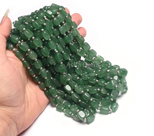 Natural Green Strawberry Quartz Fancy Puff Rectangle Shape Gemstone Beads, Fine Strawberry Handmade Rectangle Handmade Beads Jewelry makings