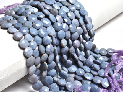 Purple blue Lavender Opal Faceted Coin Shape Gemstone Beads,8"Strand Lavender Opal Coin Beads Opal Loose Beads, Opal Briolette Bead Jewelry