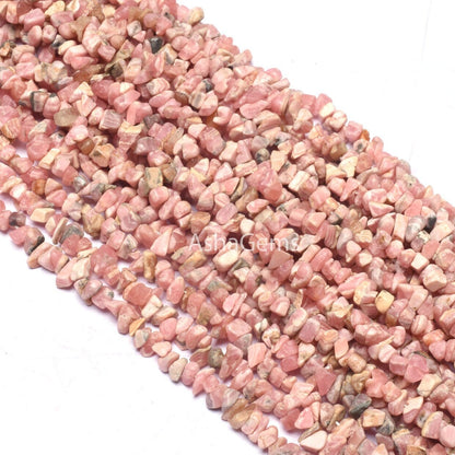 34" Strand Natural Rhodochrosite Uncut Chip Gemstone Beads, Pink Rhodochrosite Raw Rough Smooth Nugget Bead, Rhodochrosite Bead Jewelry SALE