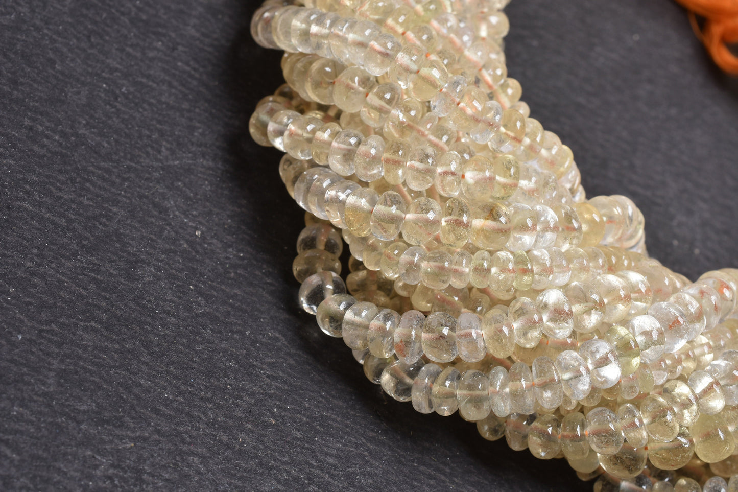 Light Yellow Citrine Smooth Handmade Rondelle Beads,12"Strand Natural Citrine Bead Gemstone Citrine Uneven Roundelle Bead Jewelry Craft SALE