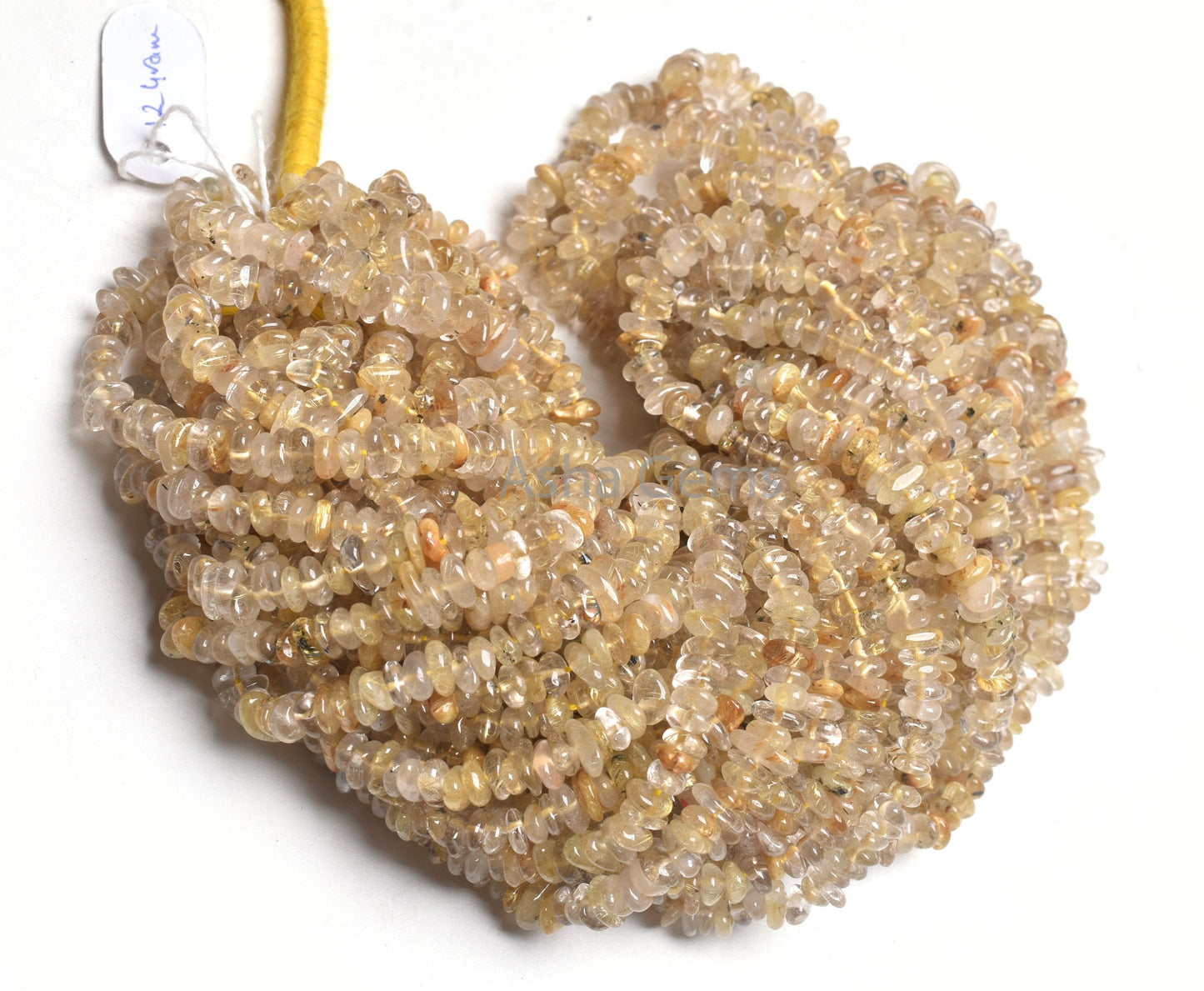Beautiful Golden Rutile Smooth Uncut Chip Beads, Natural Rutile Uneven Rough Polish Gemstone Beads Uncut Chip Fine Yellow rutile Bead SALE