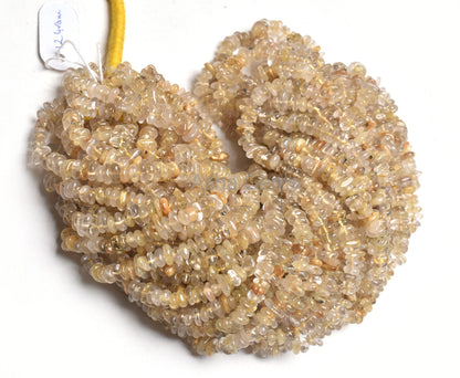 Beautiful Golden Rutile Smooth Uncut Chip Beads, Natural Rutile Uneven Rough Polish Gemstone Beads Uncut Chip Fine Yellow rutile Bead SALE
