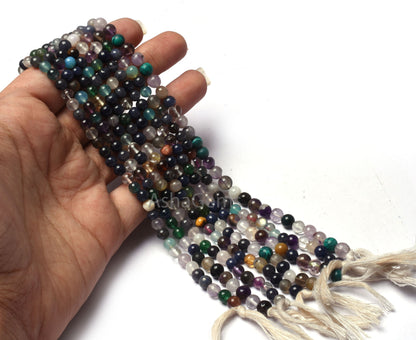 Multi Disco Smooth Round Ball Shape Beads,5 mm Mix Color Gemstone Round Beads,13" Strand Multi Color Plain Round Shape Bead For Jewelry SALE