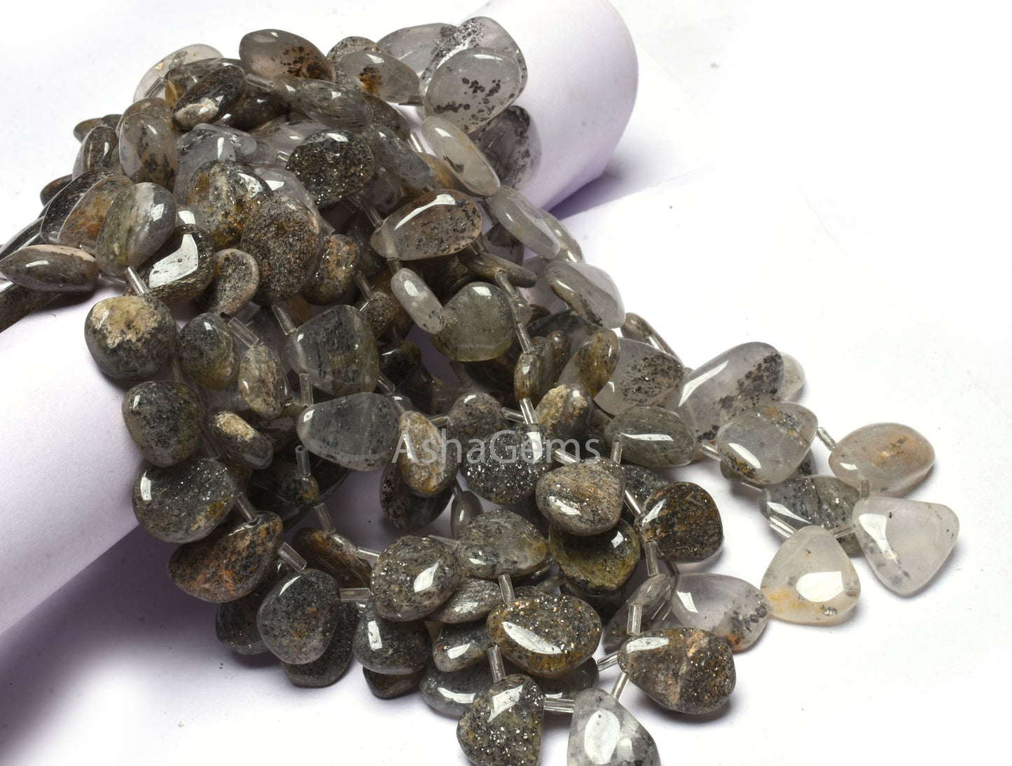 15" Strand Sunstone Smooth Nugget Side Drill Beads, Natural Black Sunstone Uneven Tumble Polish Gemstone Beads, Sunstone Bead Jewelry Making