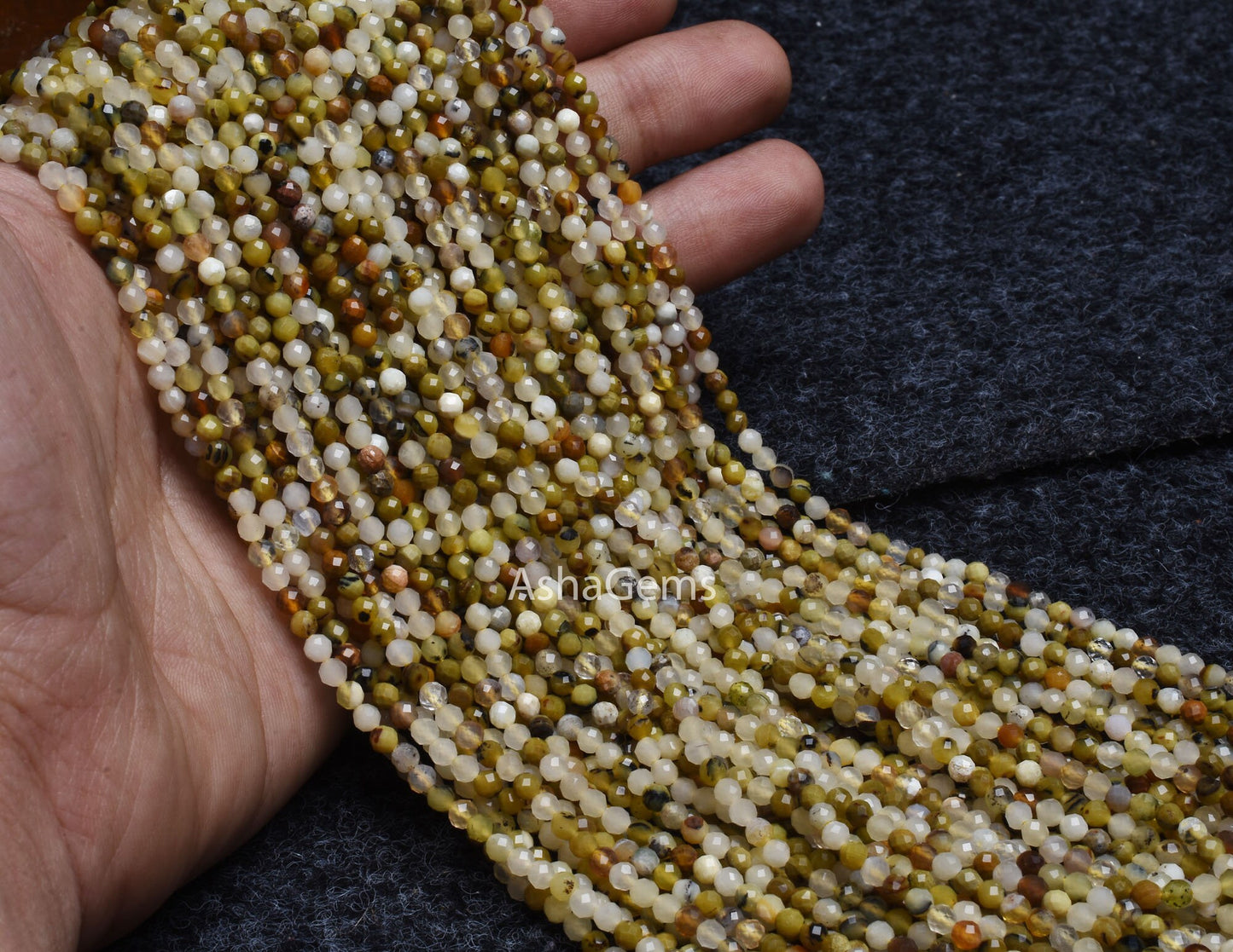 Beautiful Multi Yellow Green Opal Faceted Rondelle Gemstone Beads,3 mm Opal Micro Faceted Beads, Multi Opal Machine Cut Beads Jewelry Crafts