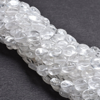 Beautiful White Crystal Quartz Smooth Oval Shape Gemstone Loose Beads,12.5" Strand Natural Crystal Plain Handmade Oval Beads Jewelry Crafts