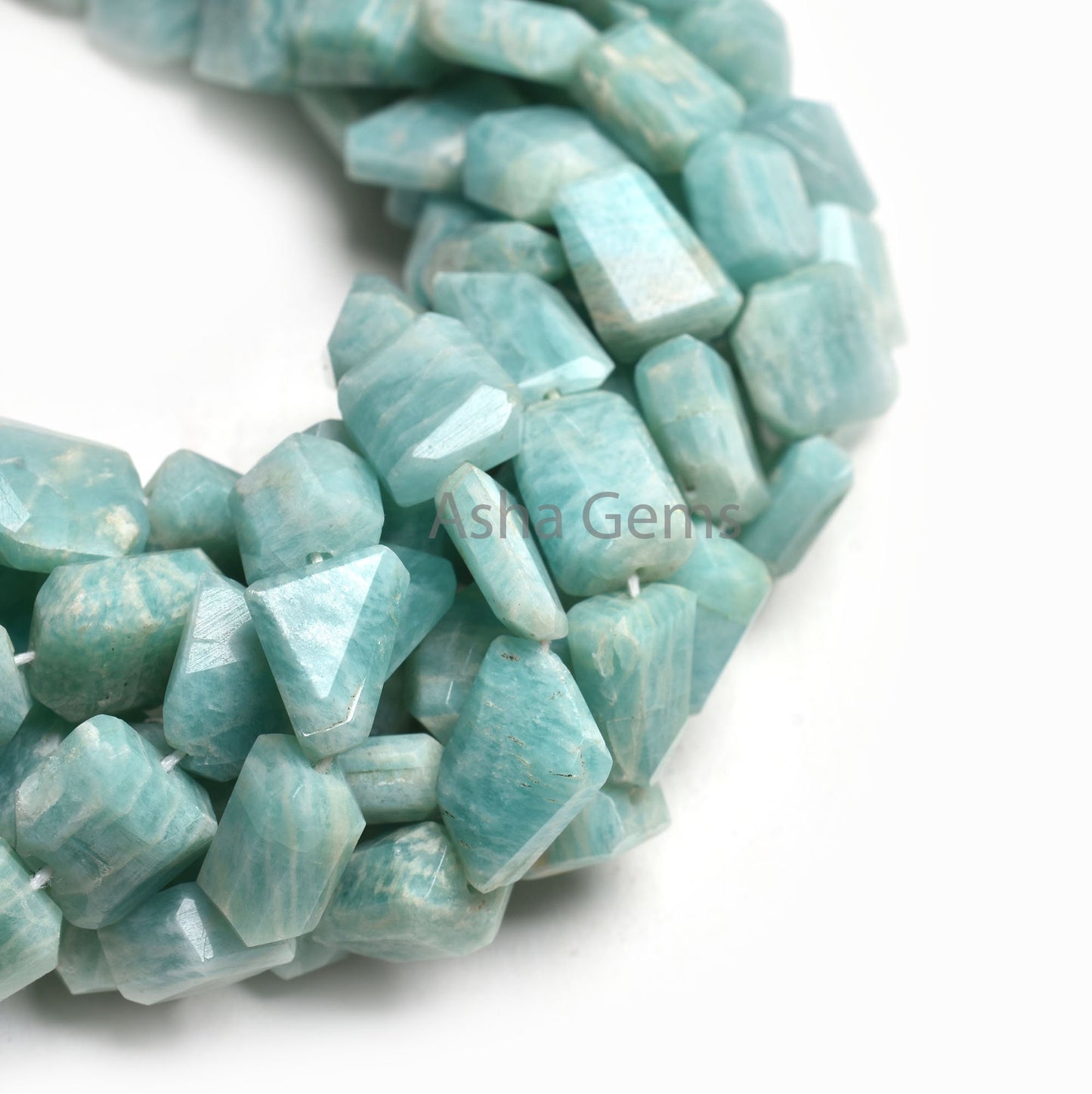Fine Amazonite Faceted Indian Cut nugget Gemstone Beads, Natural Blue amazonite Handmade Straight Drill Tumble Amazonite Beads jewelry SALE
