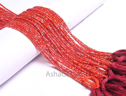 13.5"Strand Fine Quality Orange Zircon faceted Tiny rondelle Shape beads,2.5mm Orange Cubic Zircon Micro Machine Cut Bead Jewelry Craft SALE
