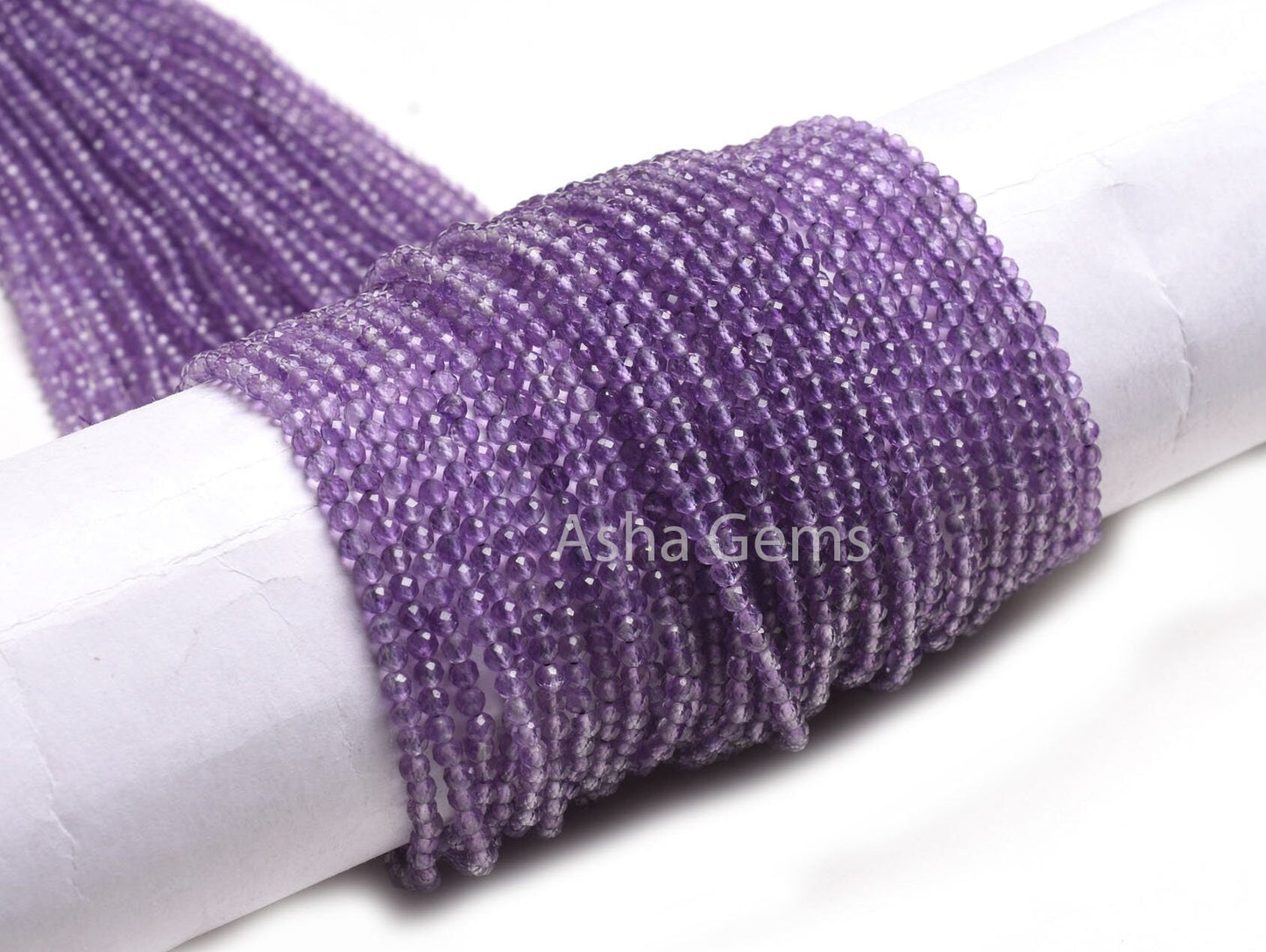3.2 mm Purple Amethyst Micro Cut Gemstone Beads, AAA Amethyst beads, Natural African Amethyst Machine Cut Rondelle Beads Jewelry Craft SALE