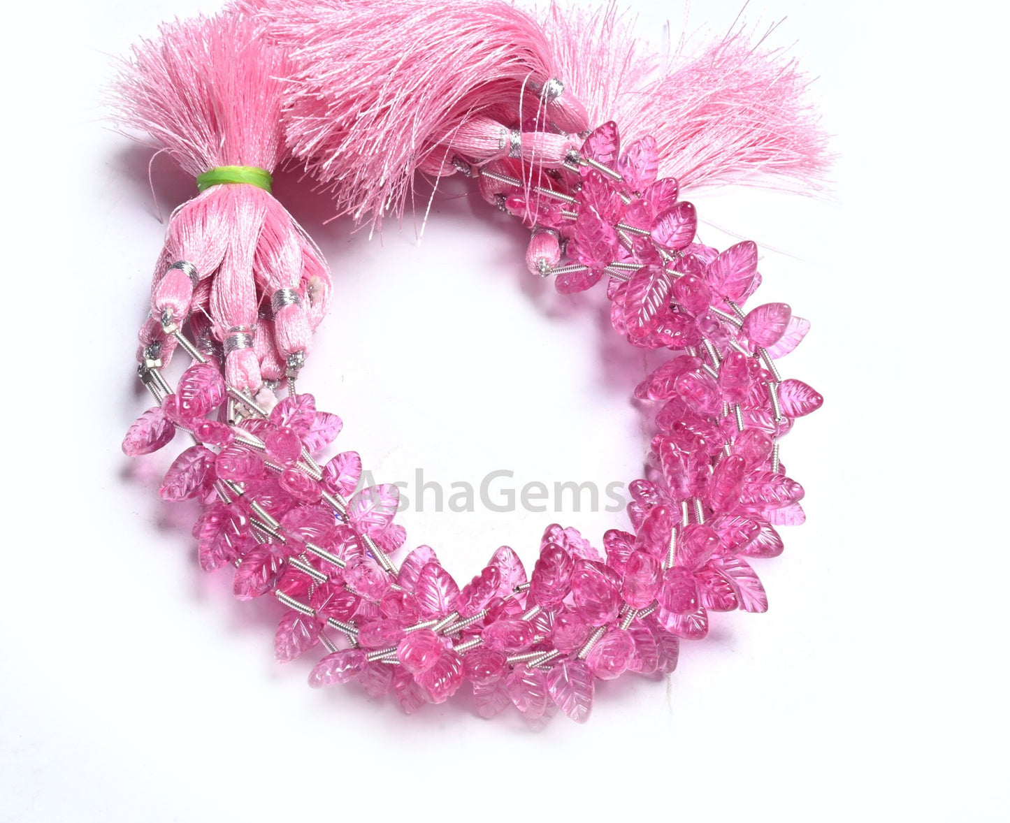 AAA Quality Pink Coated Topaz Fancy Leaf Shape Gemstone Carving Beads,8" Topaz Carved Pear Briolette Handmade Bead Jewelry making Handicraft