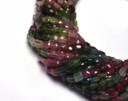Natural Multi Tourmaline faceted Gemstone Beads, Tourmaline Fancy Uneven cushion Shape beads, Multi Color Tourmaline Handmade Beads Jewelry