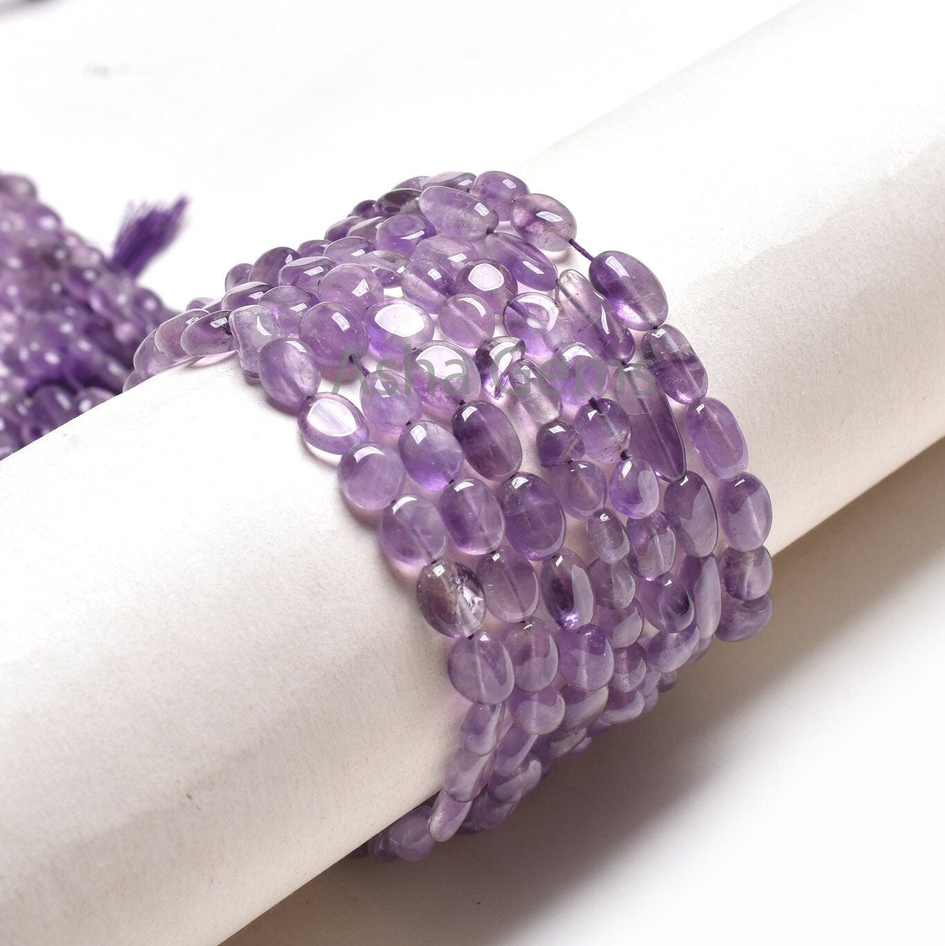 Natural Amethyst Smooth Handmade Oval Shape Gemstone Beads,13" Purple Blue Amethyst Uneven Oval Nugget Beads, African Amethyst Bead Jewelry
