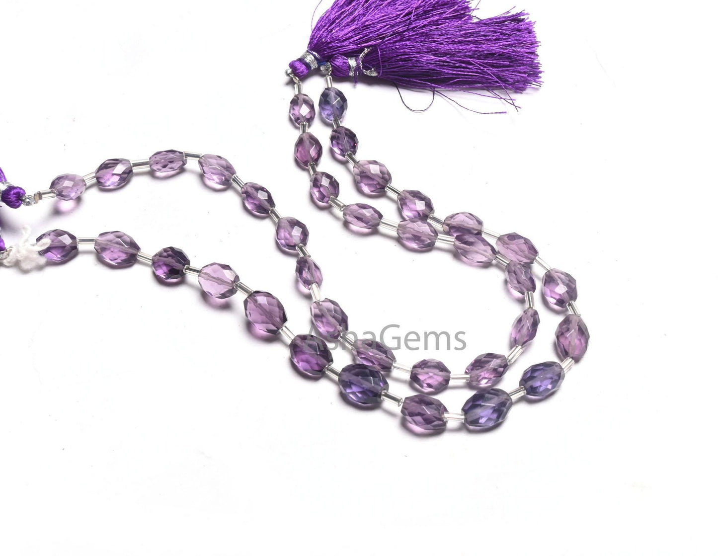 Beautiful Amethyst Color Hydro Faceted Oval Shape Beads,10" Purple Hydro Checker Cut Oval Briolette Straight Drill Beads Jewelry Crafts SALE