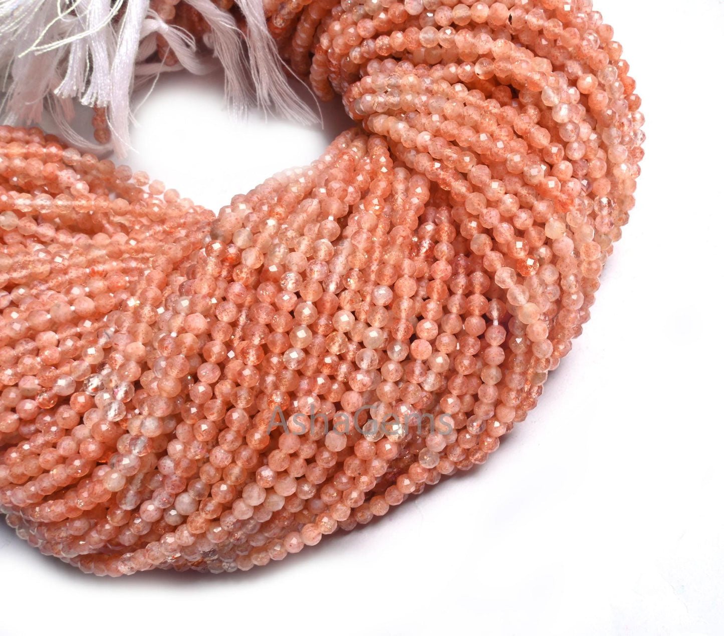 AAA Quality Natural Sunstone Micro Cut Gemstone Beads,3.5 mm Shaded Sunstone Machine Cut Rondelle Sunstone Beads Jewelry Making Crafts SALE