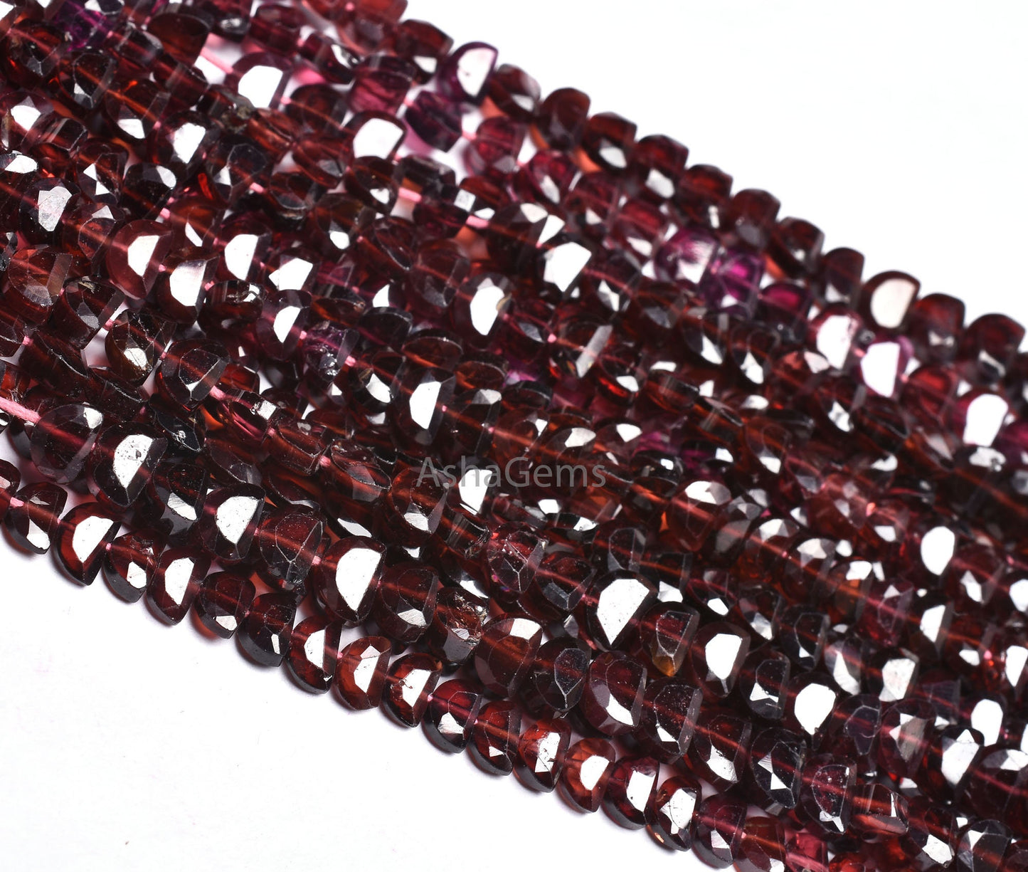 genuine Red Garnet Fancy D Shape Gemstone Beads,13" Strand Natural Garnet Faceted Flat D Shape Beads AAA Garnet Beads For Jewelry Craft Sale